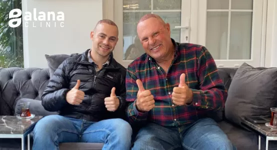 A father and son in Alana Clinic after hair transplant